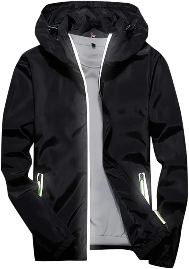Windbreaker Jackets For Men Stylish Lightweight Long Sleeve Spring Fall Casual Zipper Waterproof Coats Mountain,M-7XL